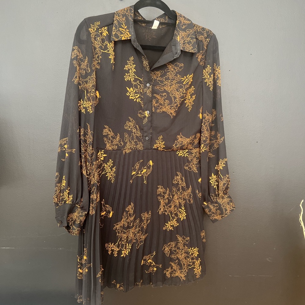 Black and copper dress